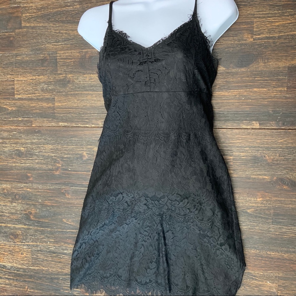Black lace spaghetti strap dress. Forever21